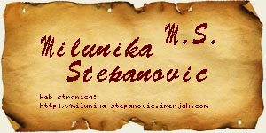 Milunika Stepanović vizit kartica
